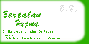 bertalan hajma business card